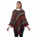 Wintermantel Frauen Weiche Strickmuster Quaste Strickjacke Capes Schal Mantel Ponchos National Wind Pullover Schal Elegantes Cape Poncho